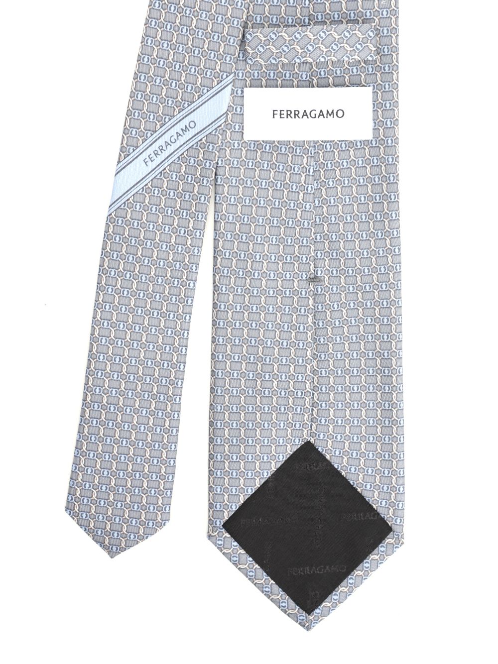 Ferragamo Vara Print Silk Tie Ties And Bow Ties - Grey | 6abf16dd52a58cb85629803678623d698631ae18