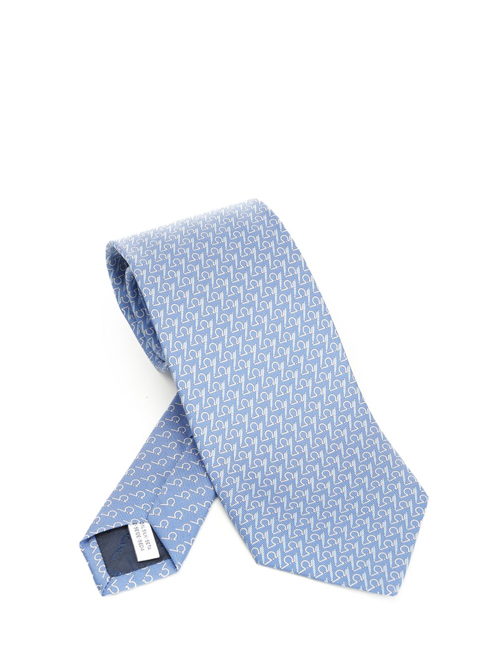 Ferragamo Writer Print Silk Tie Ties And Bow Ties - Light blue | 48ab2fd87a5b031bfffb24287d949f54ba040ed8