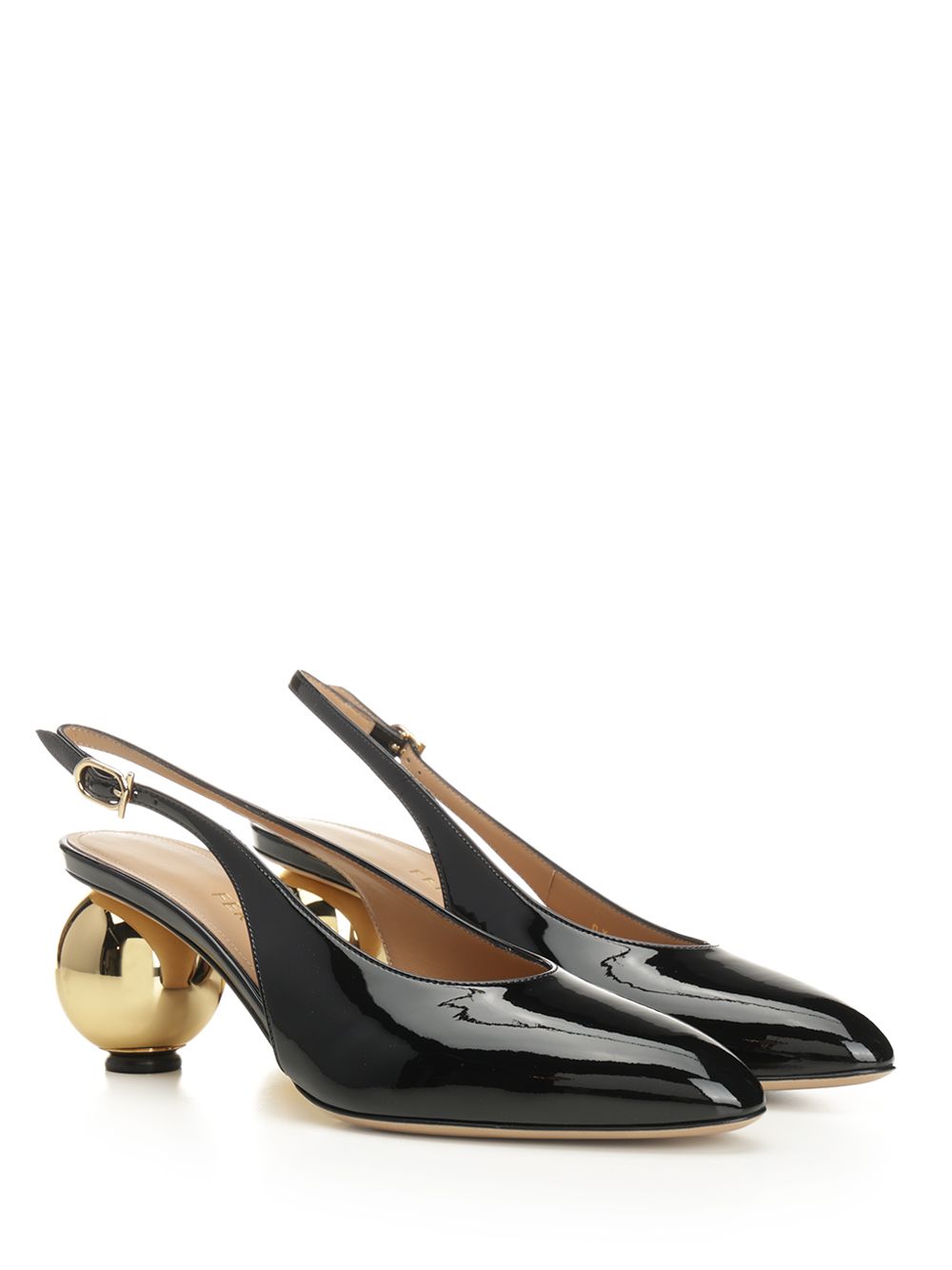 Ferragamo Patent Leather Slingback Pumps - Black | d3b4f725f6f818106fe31020dc253e54e8e121fa