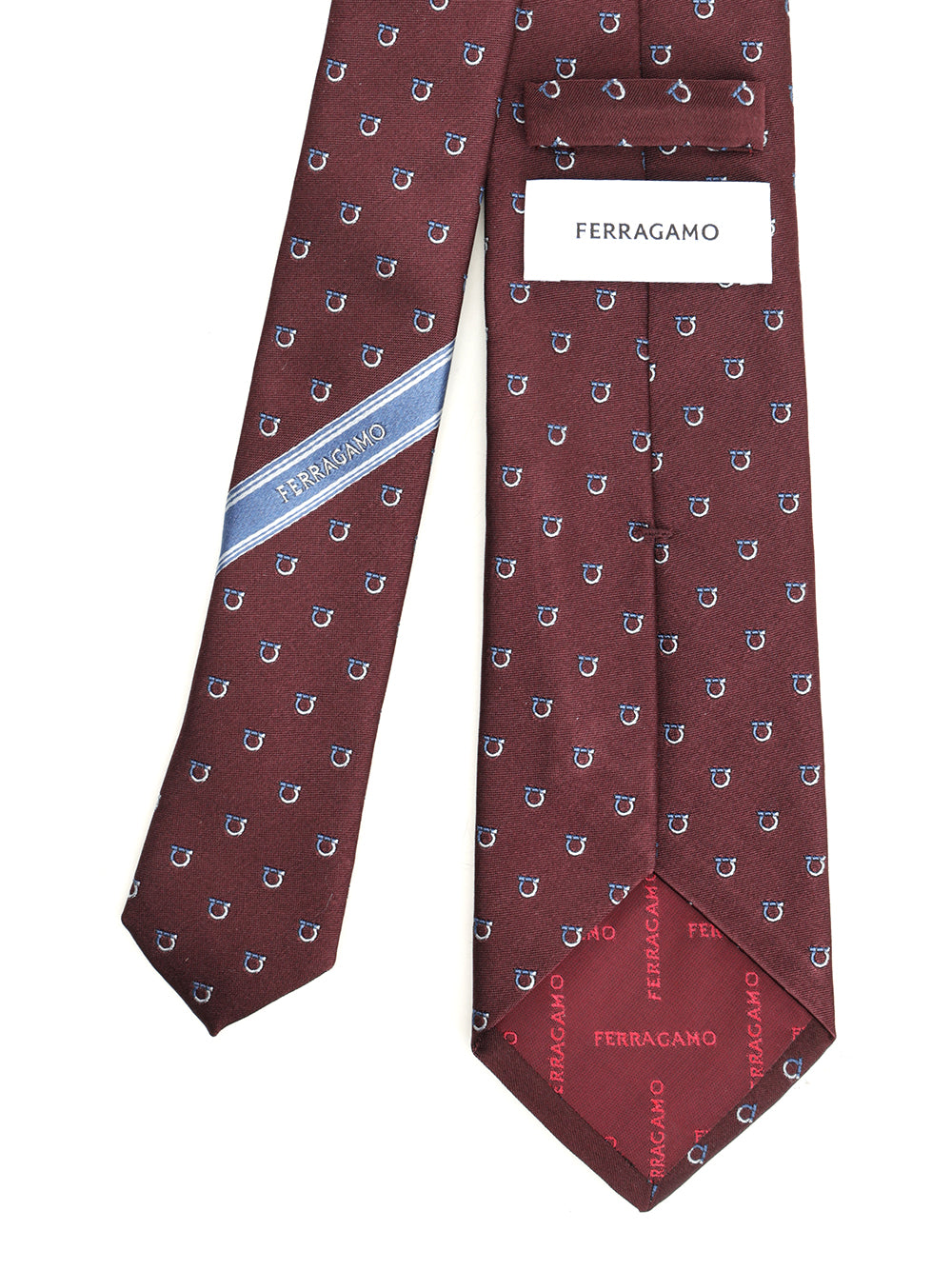 Ferragamo Gancini Bicolor Jacquard Tie Ties And Bow Ties - Bordeaux | bf434458e0066066c055e8cb54ca2426e90547c4