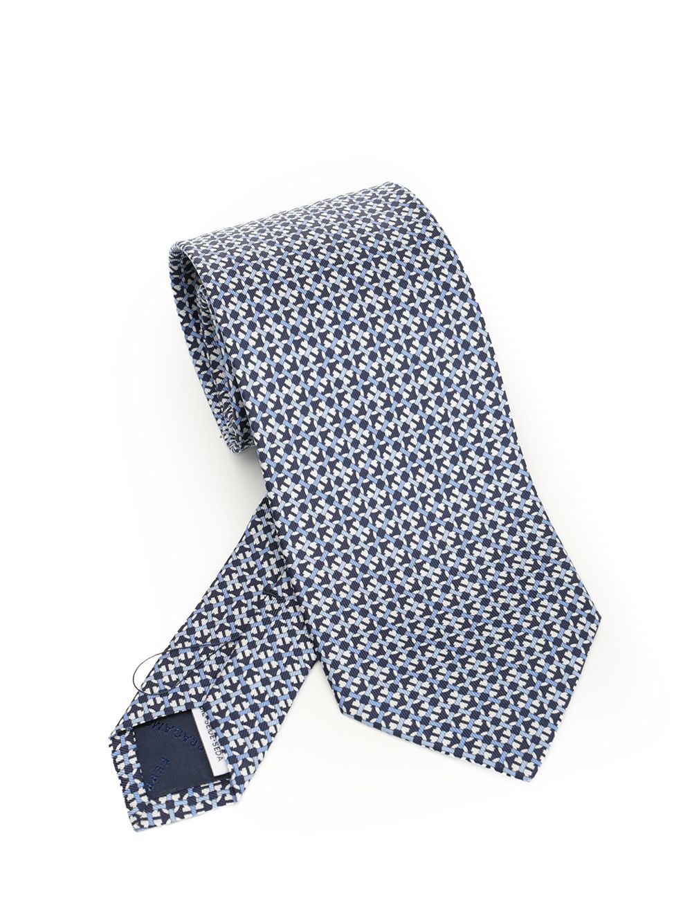 Ferragamo Gancini Print Silk Tie Ties And Bow Ties - Blue | 7efc1a12717b6f429c014a2544b7b120551d93b2