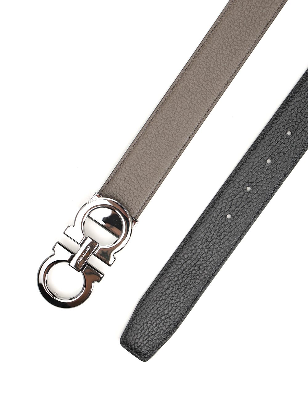Ferragamo Reversible Leather Belt Belts - Grey | 087f2b5a50ab80a59ec77950378403f2110137ab