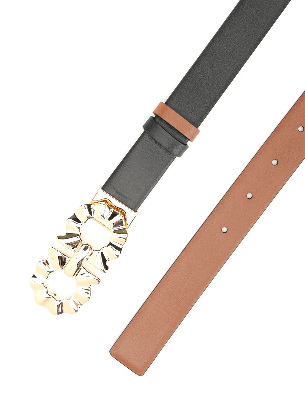 Ferragamo Belt With Shaped Gancini Belts - Black | f38a77e83d156c743bfdbcd6db75081b1430573c