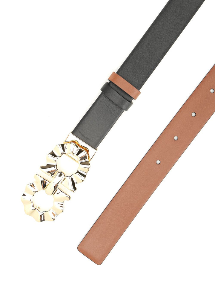 Ferragamo Belt With Shaped Gancini Belts - Black | f38a77e83d156c743bfdbcd6db75081b1430573c