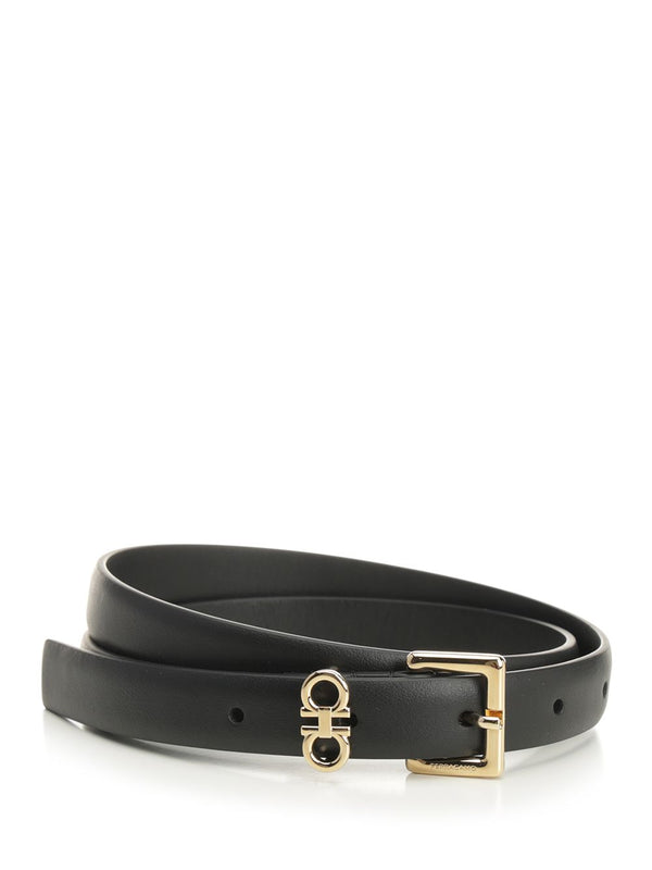 Double Gancini Fixed Belt Belts Black