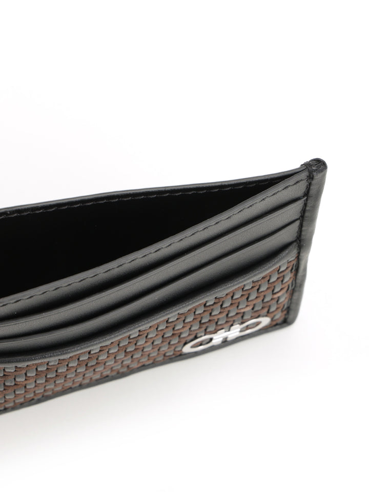 Ferragamo Credit Card Holder With Woven Pattern Wallets - Multicolor | 01fe898ed4fe1ab98d32d1bcf4fc231a210e525b