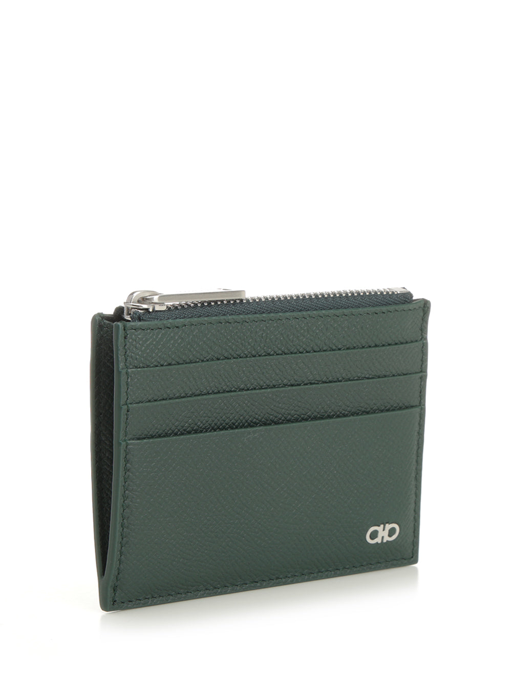 Ferragamo Card Holder With Zip Wallets - Green | 68329d26a47012cbc21daa241f9c913ef9693535
