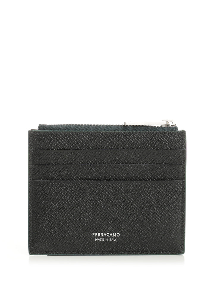 Ferragamo Card Holder With Zip Wallets - Green | 2c906e4daa9fae7cde0ce98f5667e8282a2d3852