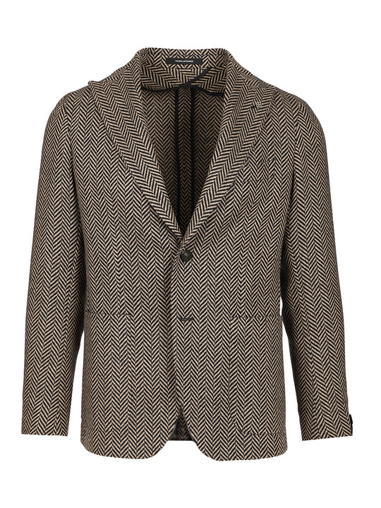 Blazer In Wool And Cashmere Jackets Beige