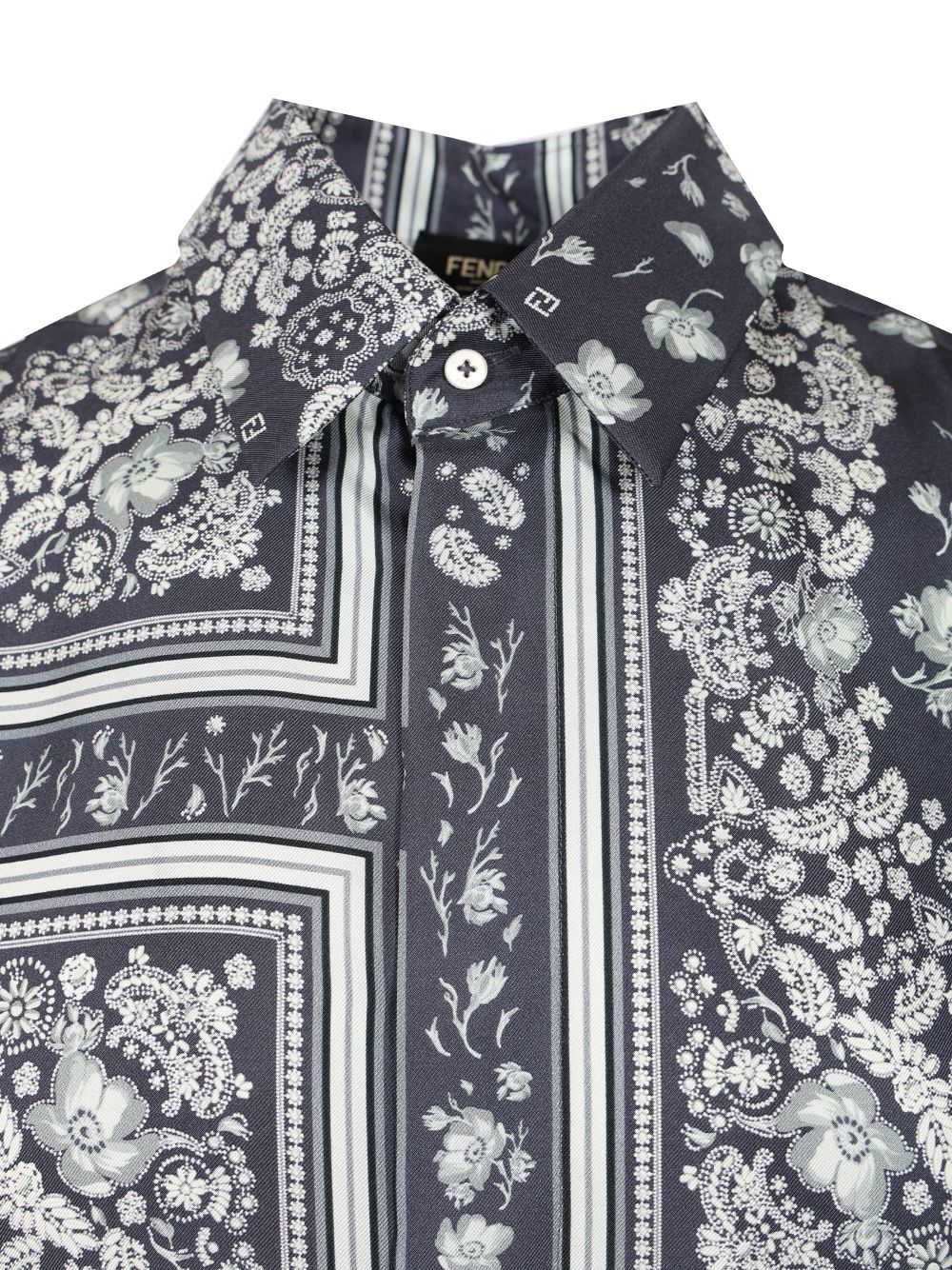 Fendi Ff Linen Shirt Shirts - Blue | 97db5a5c09845d531059a8d9b3d8a6cd86a828eb