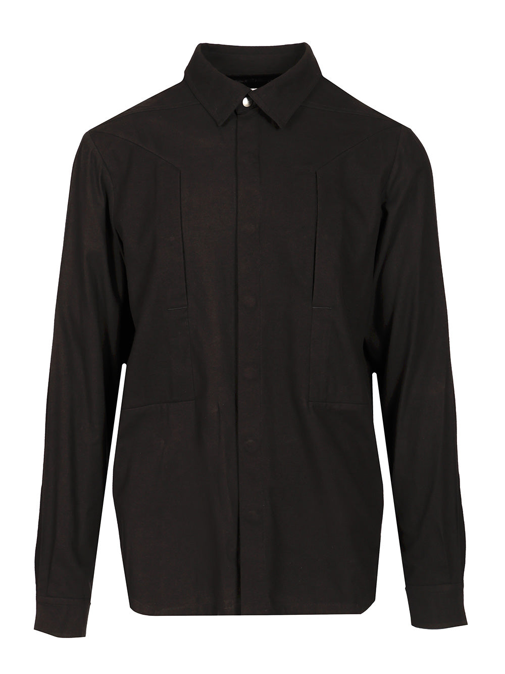 Rick Owens Cotton And Wool Overshirt Shirts - Black | 9030f24cf9c96644fa8d46c582d8ae40ea6a3fea