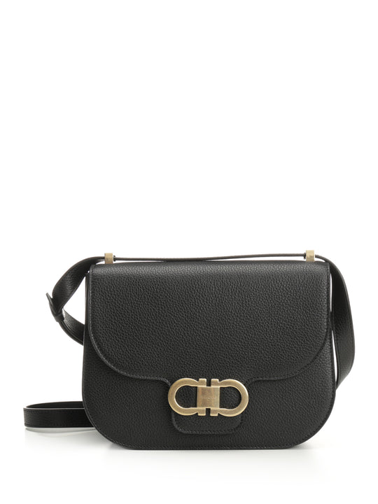 Double Gancini Shoulder Bags Black
