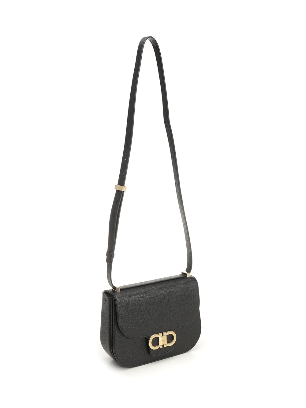 Ferragamo Double Gancini Shoulder Bags - Black | 519de4f50f00ed70068432c9a556ce5b21ceccbc