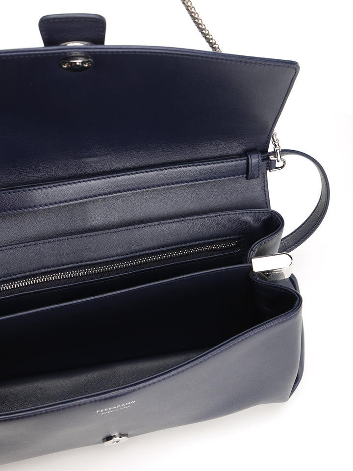 Ferragamo Shoulder Bag With Front Flap Shoulder Bags - Blue | d4094ecf8407f510bc848fc89f87ed9a60293630