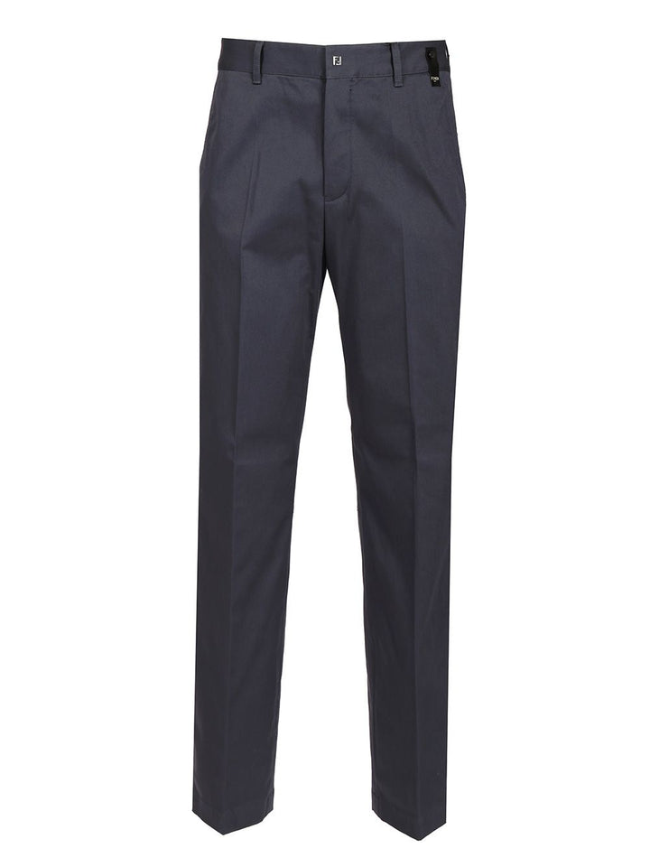 Fendi Gabardine Cigarette Trousers - Blue | 043c3dc780ab08f34a1095c2d538e1dbf13281ce