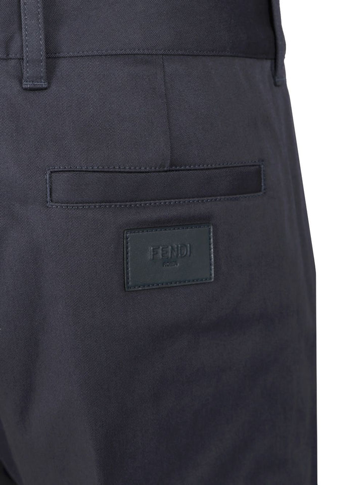 Fendi Gabardine Cigarette Trousers - Blue | 15928951967e92d0b3709fe8a0abe8184fe918cb