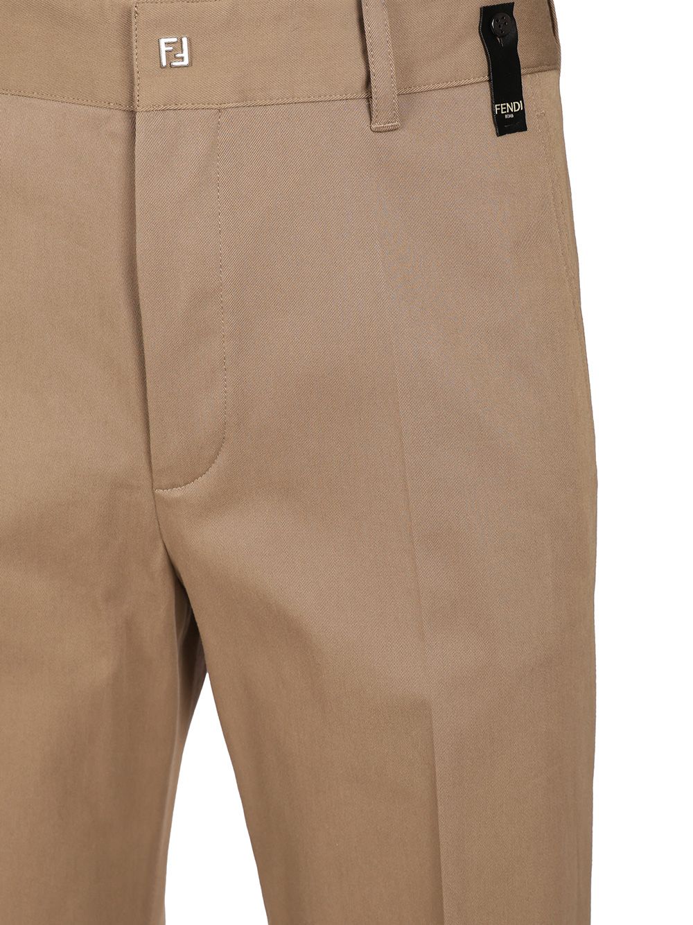 Fendi Gabardine Cigarette Trousers - Beige | 68baa4ad4f65a438776f6f0ca1e12fef6587032c