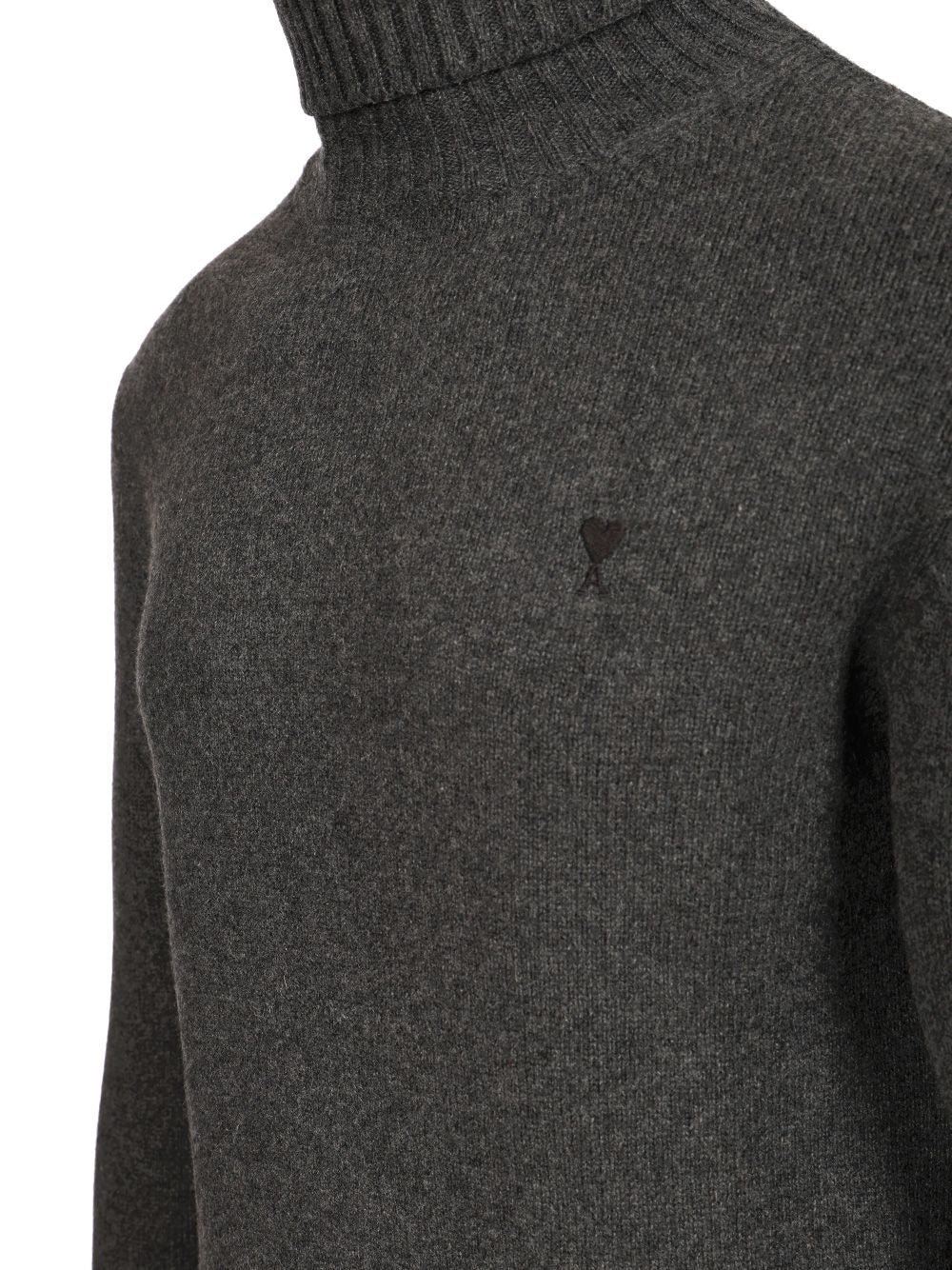 Ami Cashmere Turtleneck Sweater Knitwear - Grey | a4d53677cecab73fa5f2e8813748831e758f6c0a