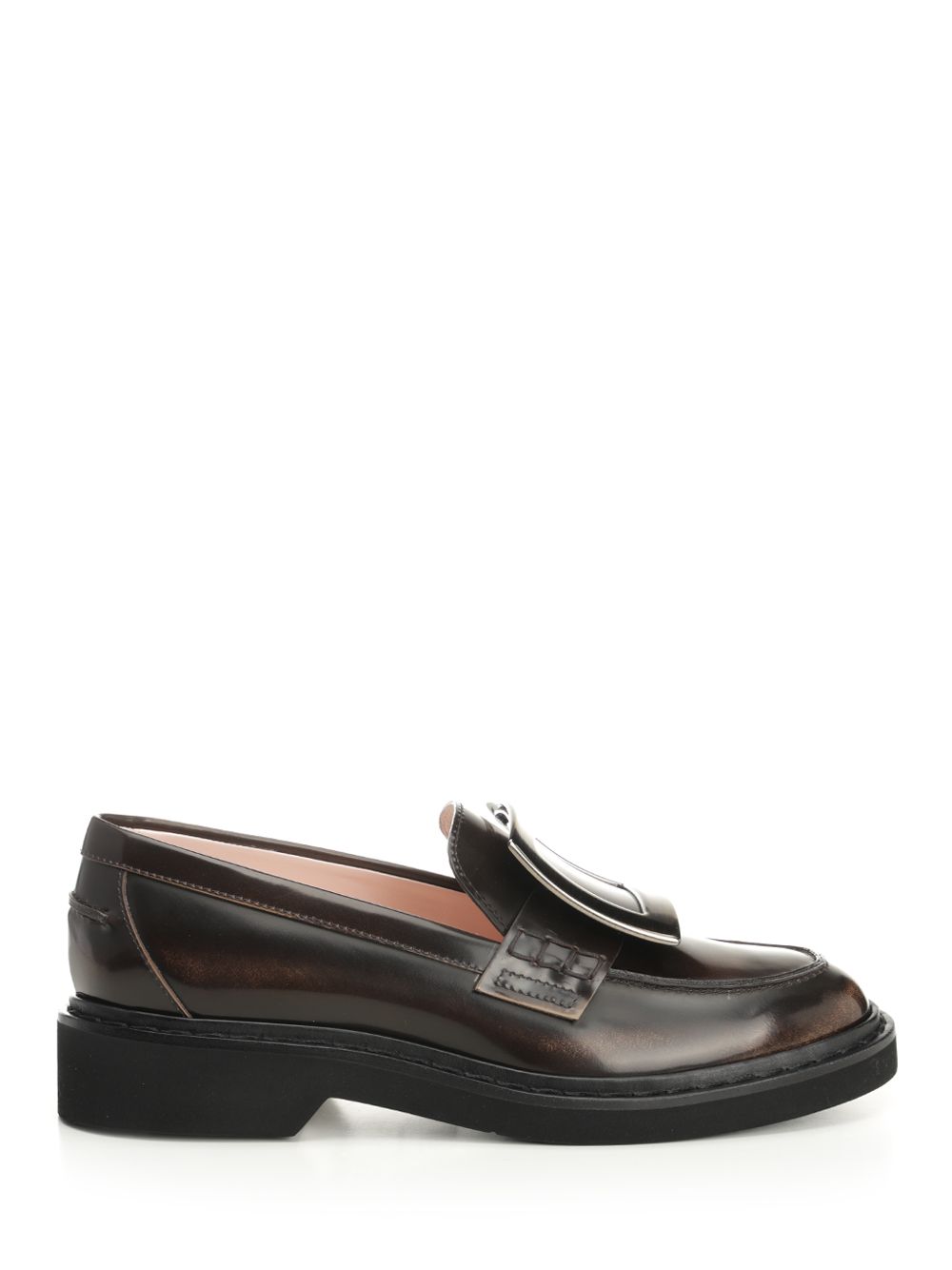 Roger Vivier Viv' Rangers Leather Loafers Scarpe basse - Brown | 66658ead80612e7fe3ae876af5c8b88126c9262b