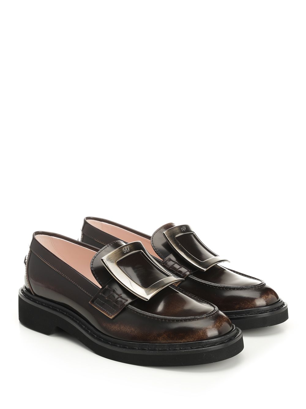 Roger Vivier Viv' Rangers Leather Loafers Scarpe basse - Brown | 5c5046537b25509ef7c944ab70f761213063ed0b