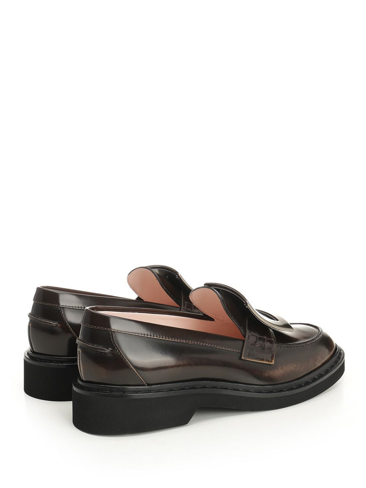 Roger Vivier Viv' Rangers Leather Loafers Scarpe basse - Brown | 88876252ccb69becaa8de4141422de40a1be571f