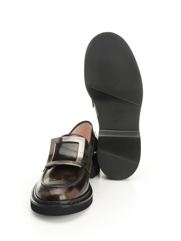 Roger Vivier Viv' Rangers Leather Loafers Scarpe basse - Brown | eb258da641caee4a067ce6612ed1f469beb17e9c