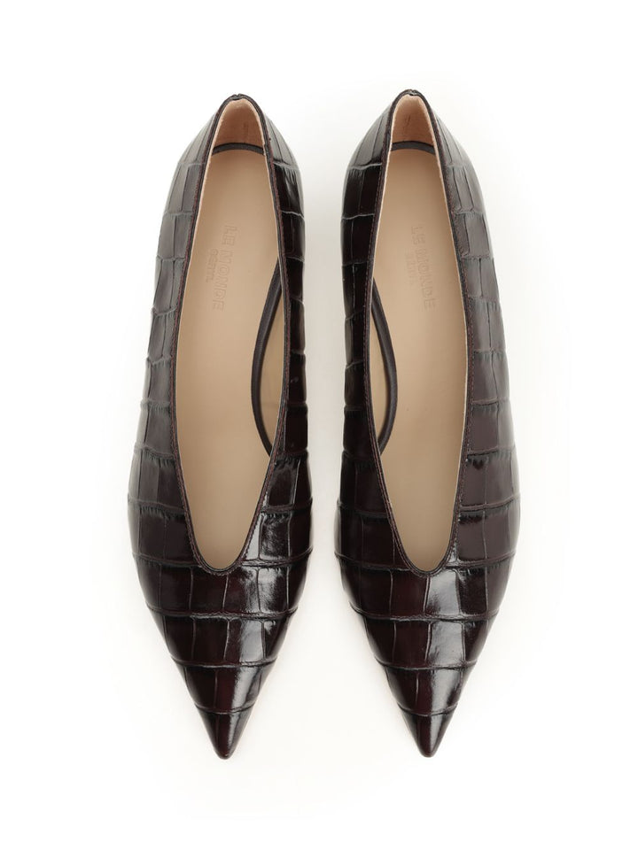 Le Monde Beryl Babouche Kitten Pumps - Brown | 43a1966f15fcbf6cbc0d2bbe4820287434dee4ea