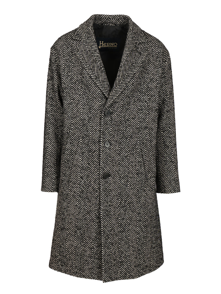 Herno Wool Chevron Coat Coats - Multicolor | 7f14420b851c6e579ea8f0717d08e0cce261d2ad