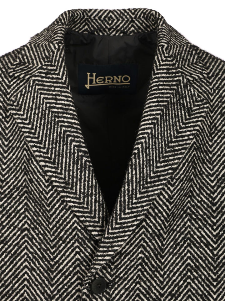 Herno Wool Chevron Coat Coats - Multicolor | 9dbb924a3d18b1d49b6c35c0dd6e39cfc6ca2791