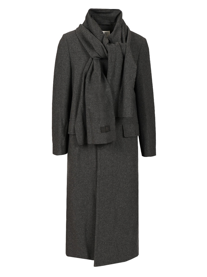 Mm6 Maison Margiela Coat With Scarf Coats - Grey | e9394df298caeb3862668170b2ce4e5f21551afa