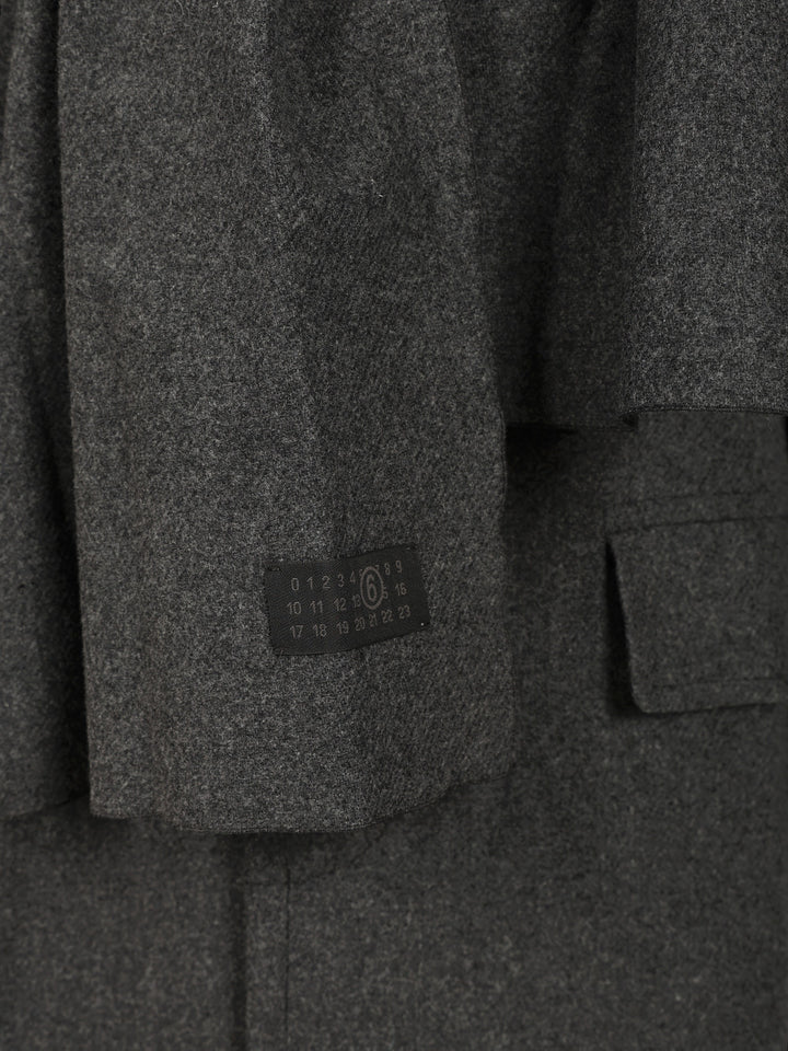 Mm6 Maison Margiela Coat With Scarf Coats - Grey | 315a9fea811371736d9b7adab15553839084100e