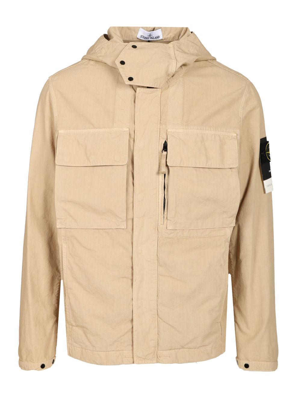 Stone Island Field Jacket With Hood Jackets - Beige | 85d7f550d28ccd83b728b443ee3635934789edb1