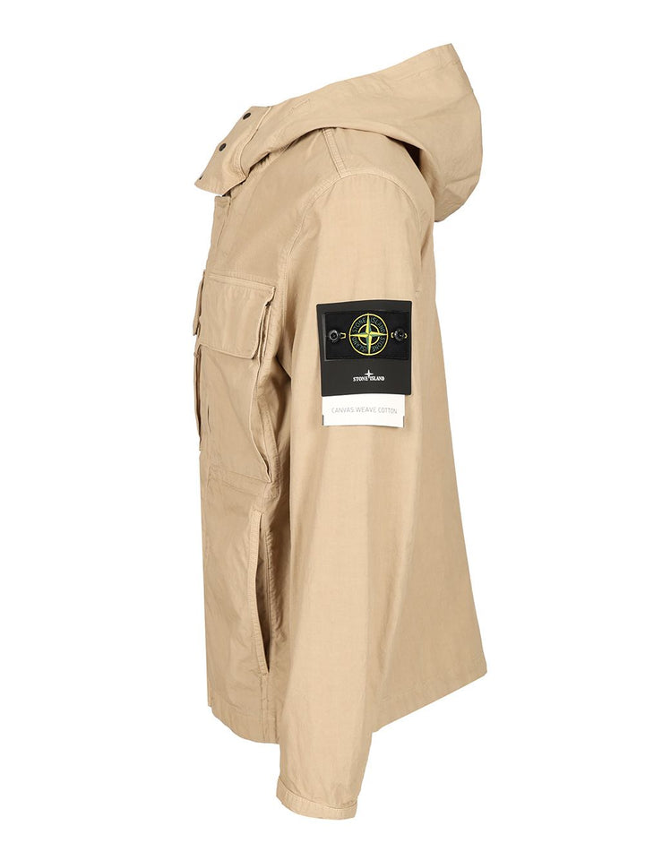 Stone Island Field Jacket With Hood Jackets - Beige | 29f75ad454daad9f58c1be70cd85f91753b94fc3