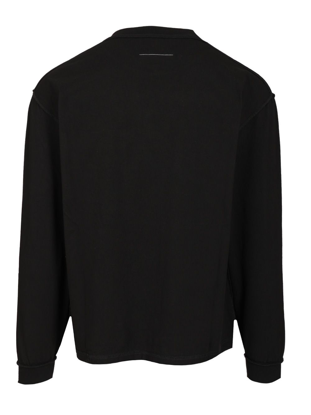Mm6 Maison Margiela Long-Sleeved Cotton T-Shirt Sweatshirts - Black | 2a8b8dd02b83147bab07d4f3937ad5f2c5589d5b