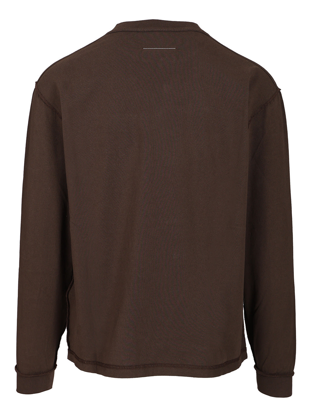 Mm6 Maison Margiela Long-Sleeved Cotton T-Shirt Sweatshirts - Brown | fbcb747ca27817070246a179facd4e7441791b28