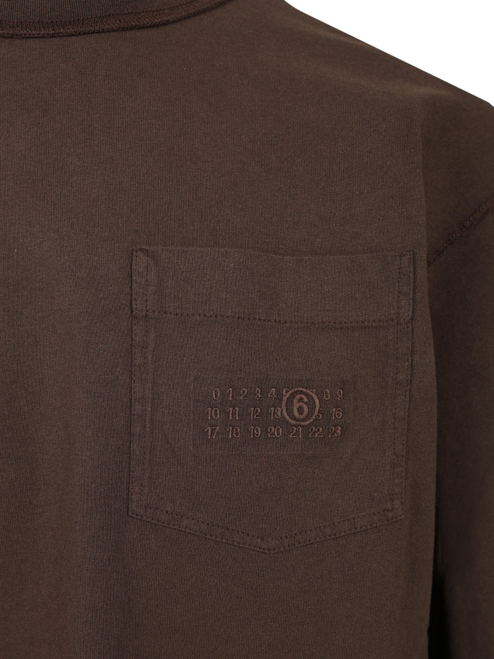Mm6 Maison Margiela Long-Sleeved Cotton T-Shirt Sweatshirts - Brown | aef62e07716e05fad4a2bee937f2dbf02aec3820