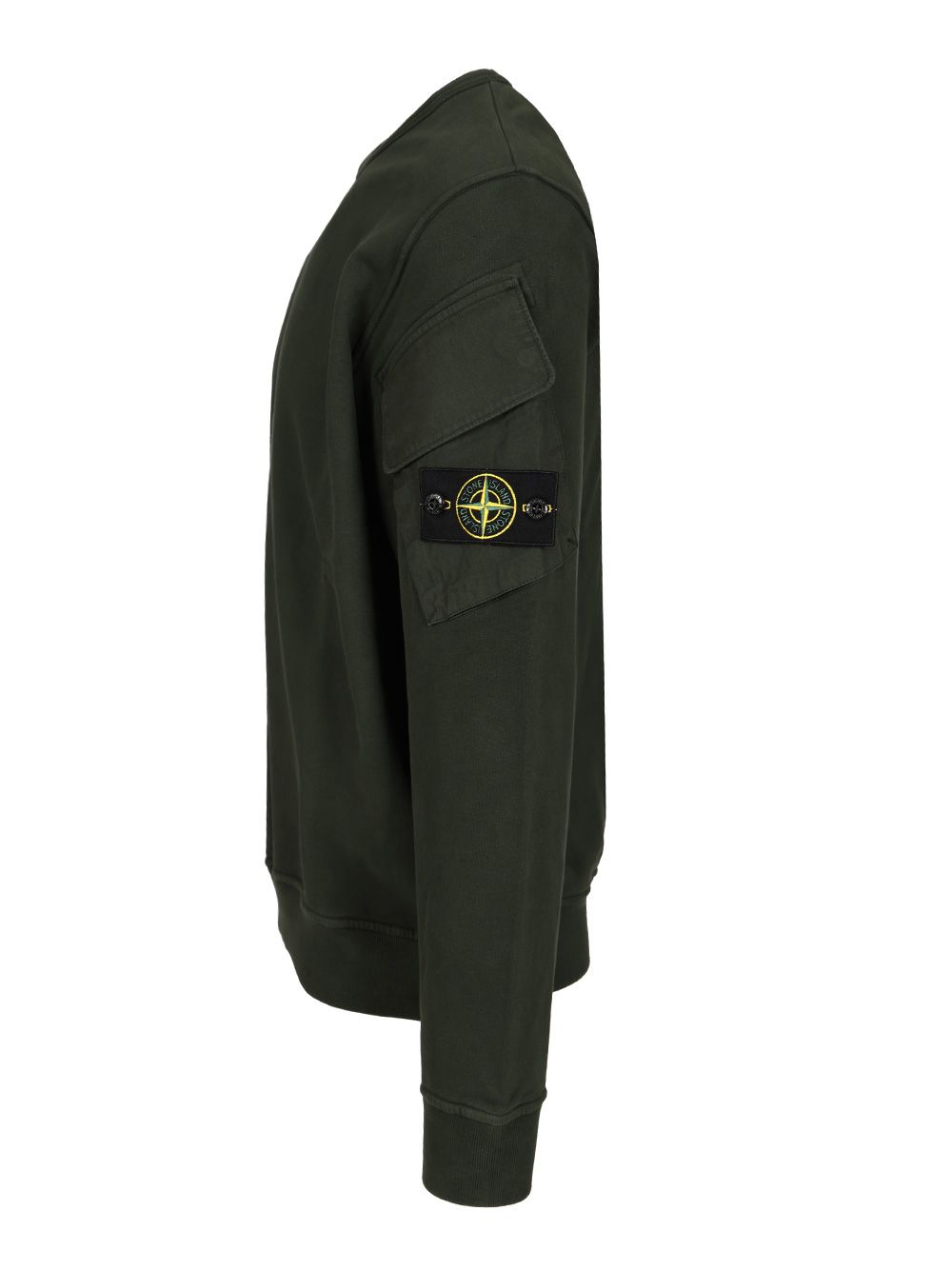 Stone Island Crewneck Sweatshirt In Brushed Organic Cotton Sweatshirts - Green | 4a3bd146d2c25c83ebfaa9649d37d32a39084335