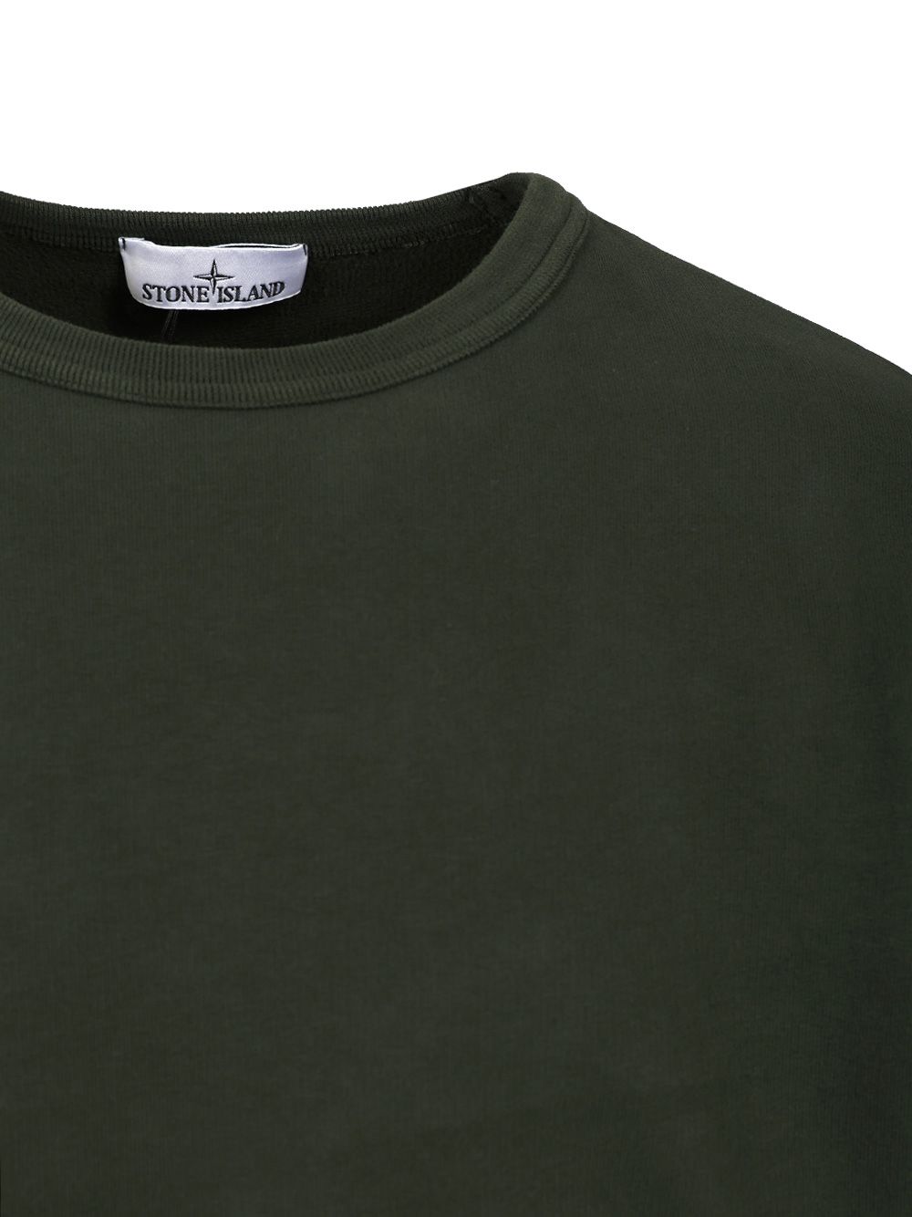 Stone Island Crewneck Sweatshirt In Brushed Organic Cotton Sweatshirts - Green | bc5cef476eab5a111305ace43b2784871ae05193