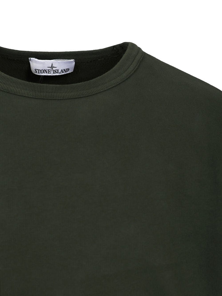 Stone Island Crewneck Sweatshirt In Brushed Organic Cotton Sweatshirts - Green | bc5cef476eab5a111305ace43b2784871ae05193