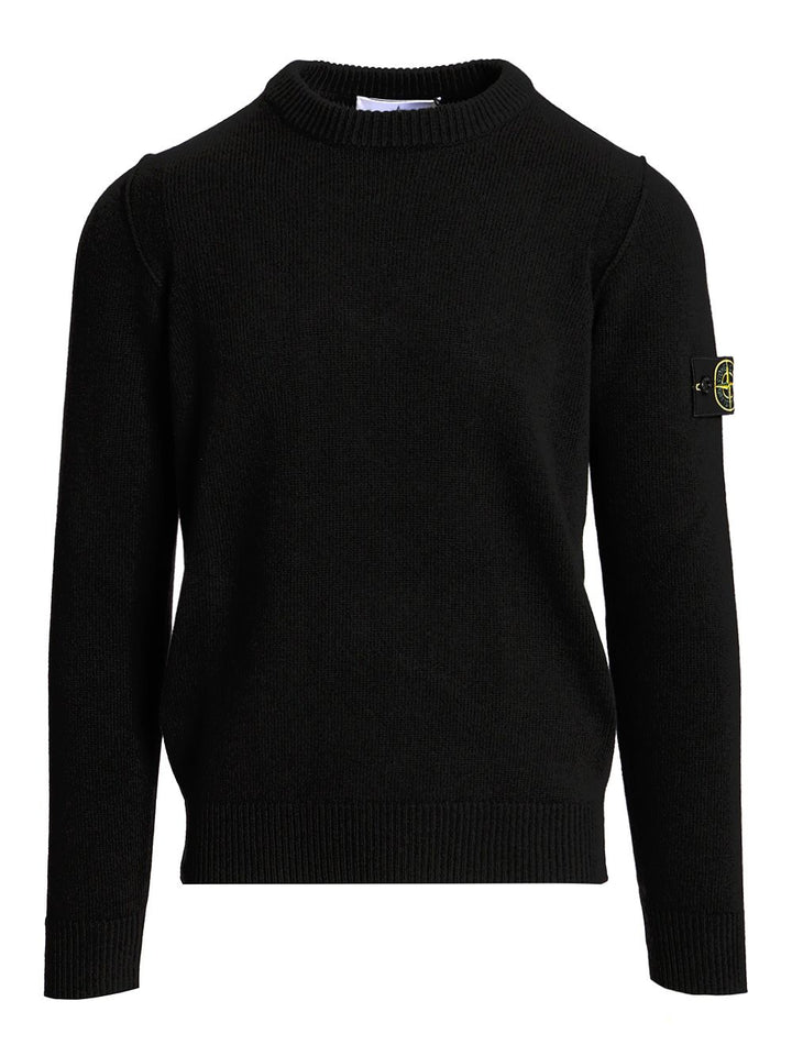 Stone Island Lambswool Crewneck Sweater Knitwear - Black | abff857dd20bb7b92dbb6c9f5336531afd6c634f