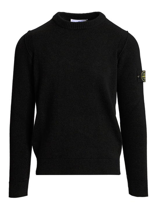 Lambswool Crewneck Sweater Knitwear Black