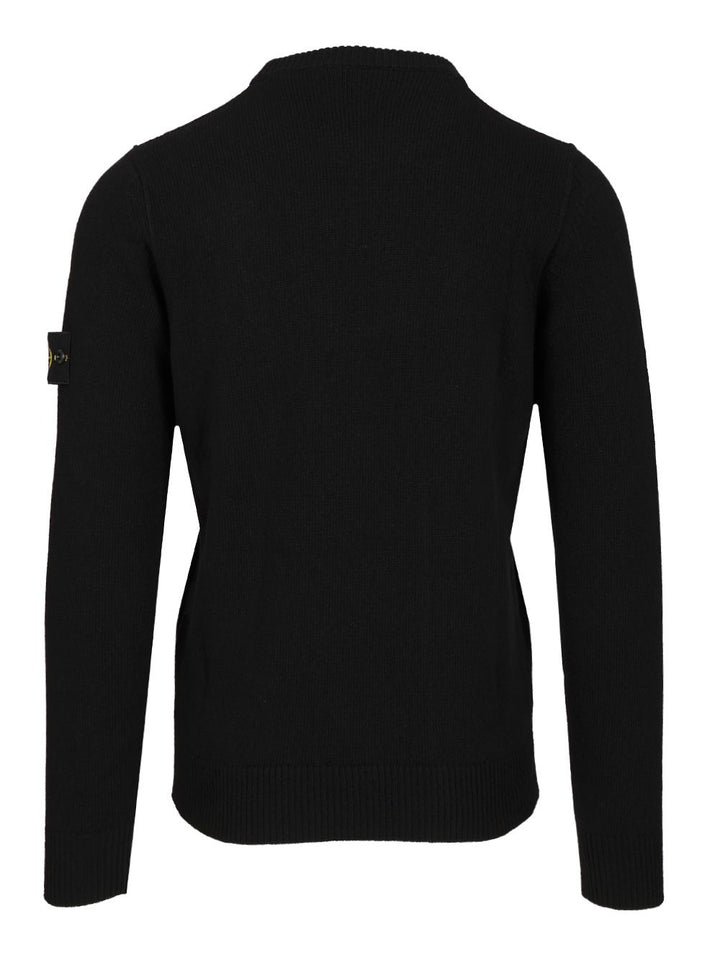 Stone Island Lambswool Crewneck Sweater Knitwear - Black | 9f14f77f76989660613d128e0381cbe2f6acd969