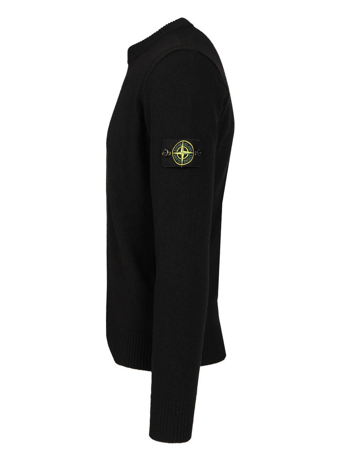 Stone Island Lambswool Crewneck Sweater Knitwear - Black | fee63ef2acddf42052d7463dd7df155f5e66ddca