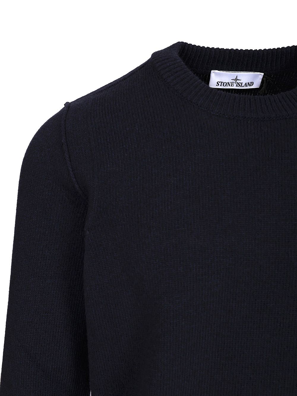 Stone Island Lambswool Crewneck Sweater Knitwear - Blue | 977899382b029bc86c98ee947ad34e6d624c9edc