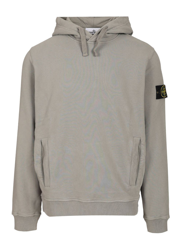 Stone Island Organic Cotton Hoodie Sweatshirts - Grey | 05514f247bb6df25d0cb548b299e86a183a22ed1