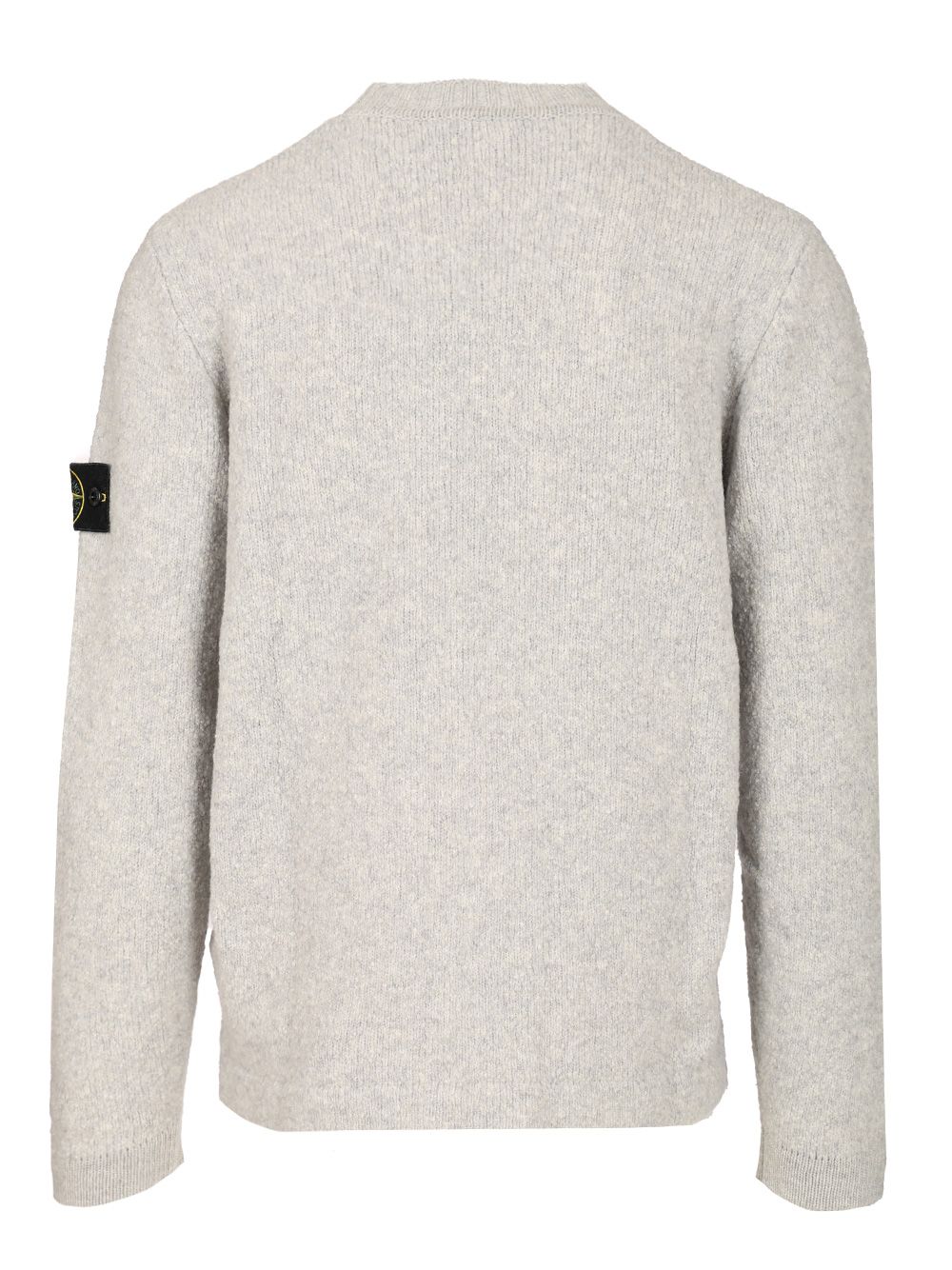 Stone Island Organic Cotton Crew Neck Sweater With English Ribs Knitwear - Grey | 7edb6c2b054d6112f31258d2c25a6c2da61701e0
