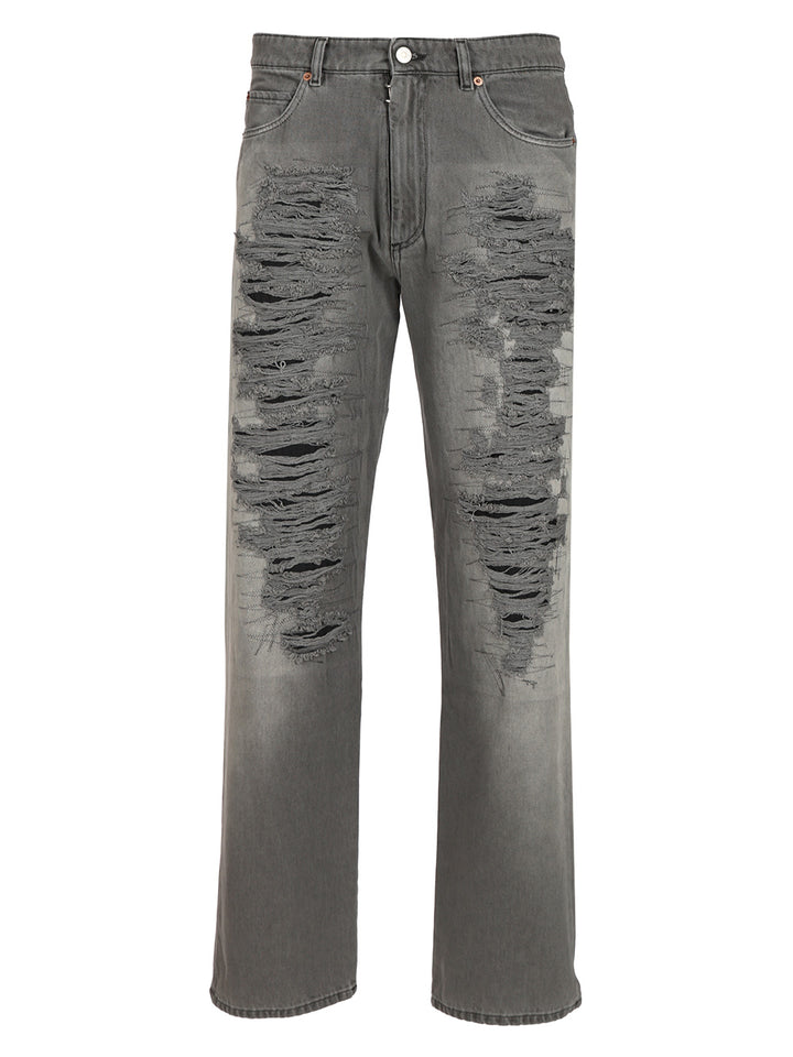 Mm6 Maison Margiela Destroyed Jeans - Black | df25346bd8825f49cb75cf39f36361f64247b9d3