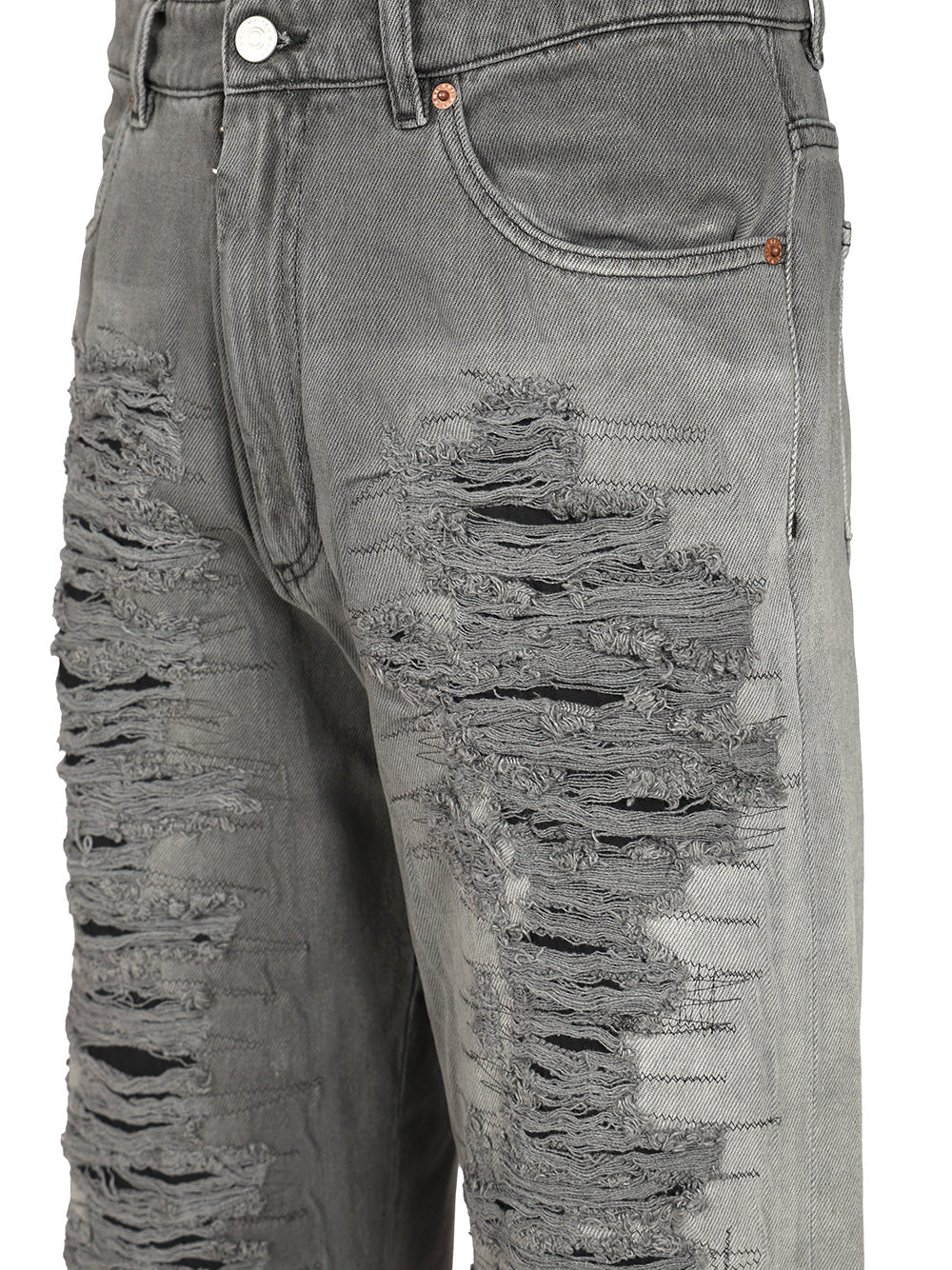 Mm6 Maison Margiela Destroyed Jeans - Black | 787bf270a335b1aa60650ef4f9229da08b854406