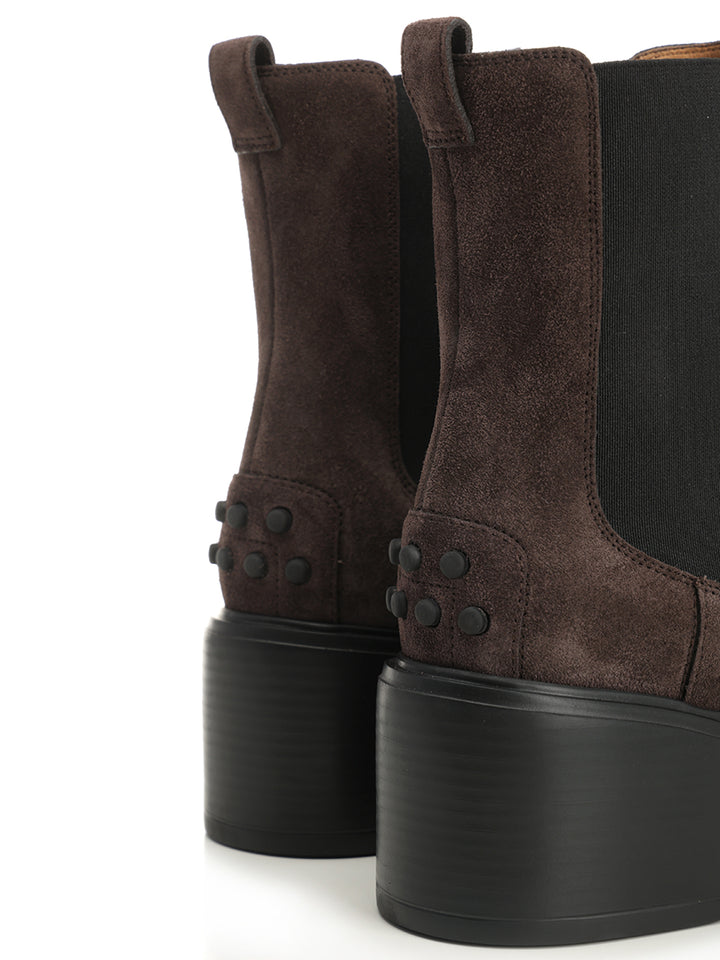 Tod'S Suede Ankle Boot Boots - Brown | ad7f975570fa0249e40b484b685f94183ae1eedf
