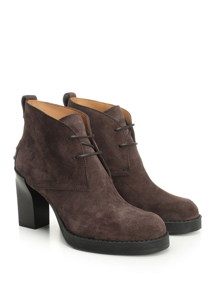 Tod'S Suede Ankle Boot Lace-Up Shoes - Brown | ac8b1521fb724034287fcc2812358f3b6df2f582